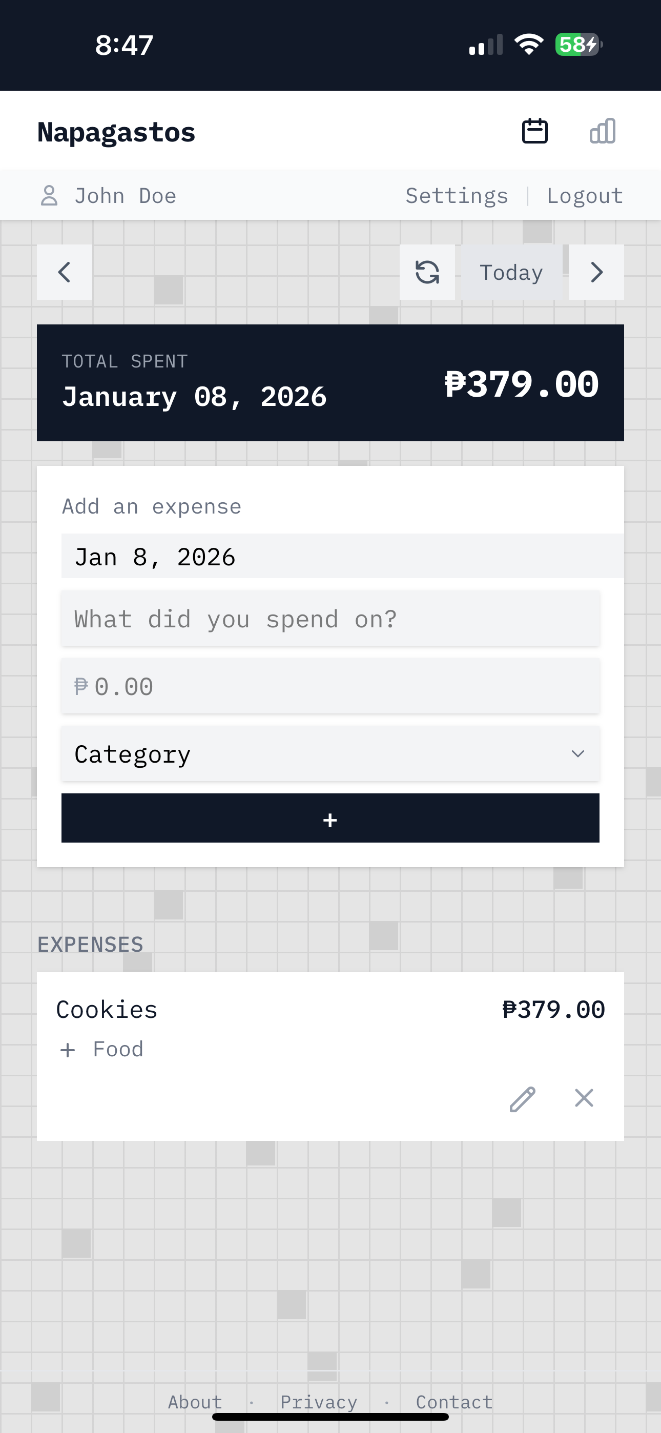 Napagastos mobile view